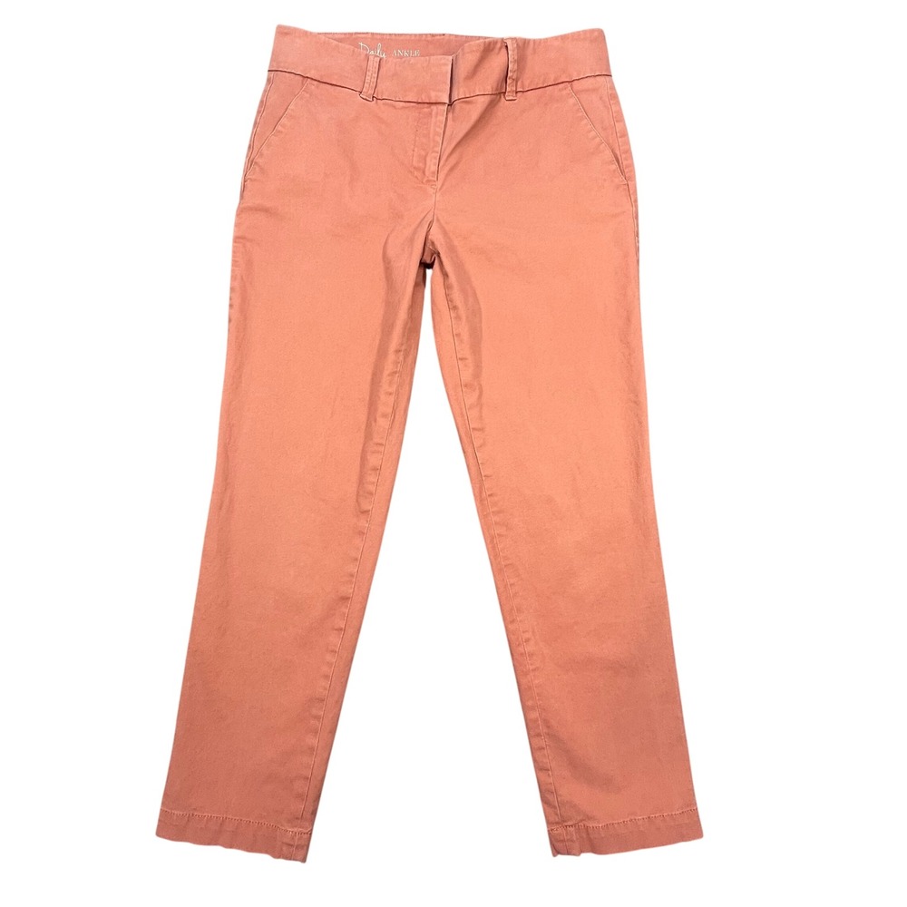 Talbots Coral The Daily Ankle Cotton Stretch Chino Pants Womens 4